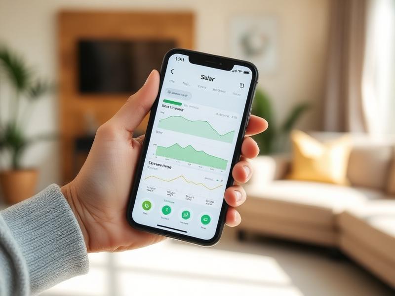 Smartphone met monitoringapp voor een thuisbatterij