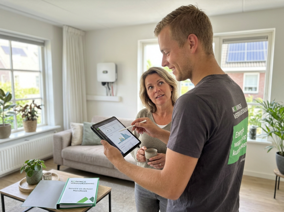 Adviseur van Konings bespreekt de financiering met een klant
